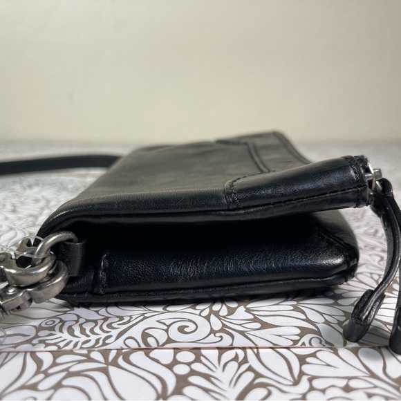 Frye Melissa Crossbody Stadium Bag Purse Black Leather - Picture 3 of 12